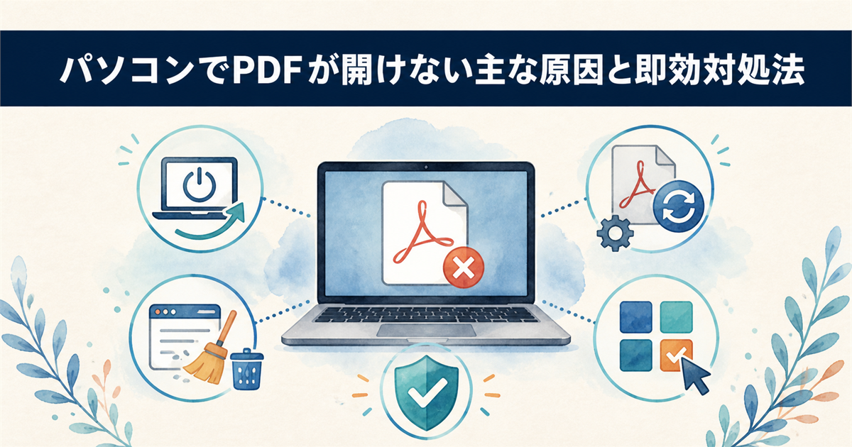 パソコンでPDFが開けない主な原因と即効対処法