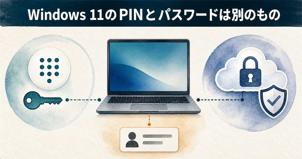 Windows 11のPINとパスワードは別のもの