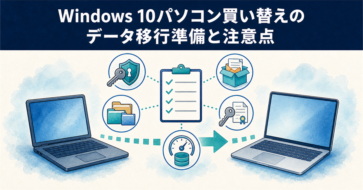 Windows 10パソコン買い替えのデータ移行準備と注意点