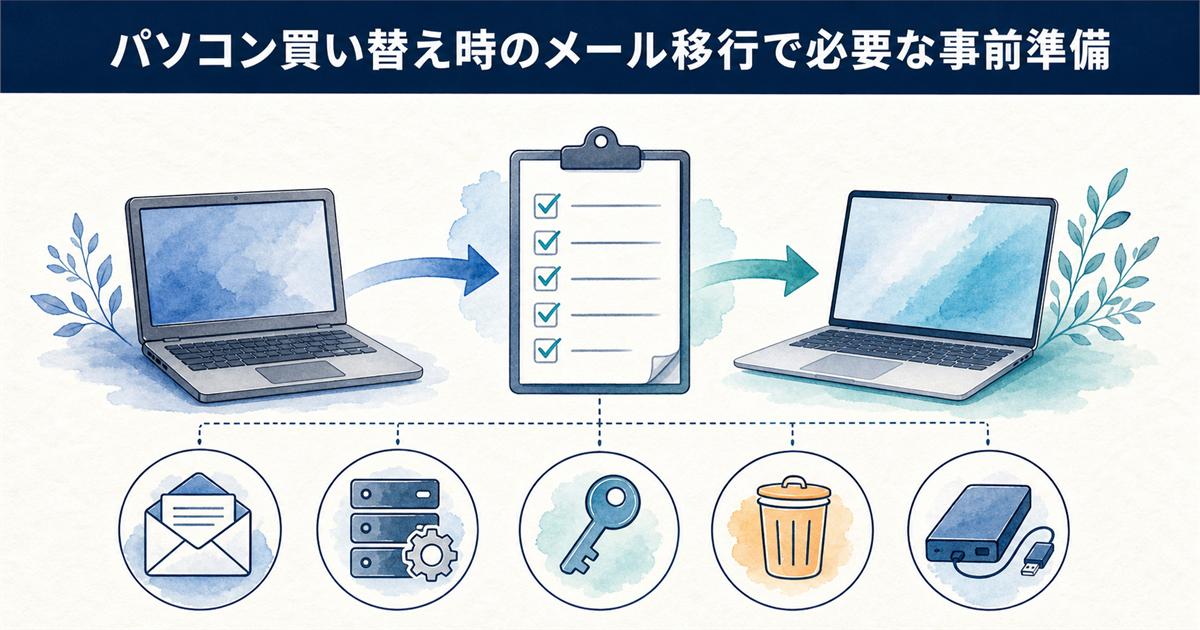 パソコン買い替え時のメール移行で必要な事前準備
