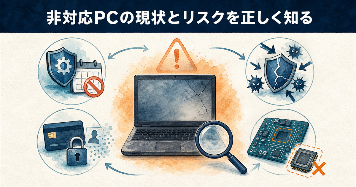 非対応PCの現状とリスクを正しく知る