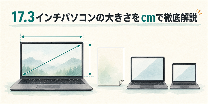 17.3インチパソコンの大きさをcmで徹底解説
