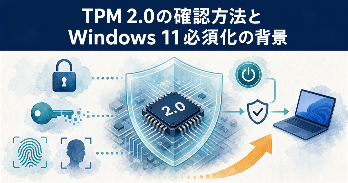 TPM 2.0の確認方法とWindows 11必須化の背景