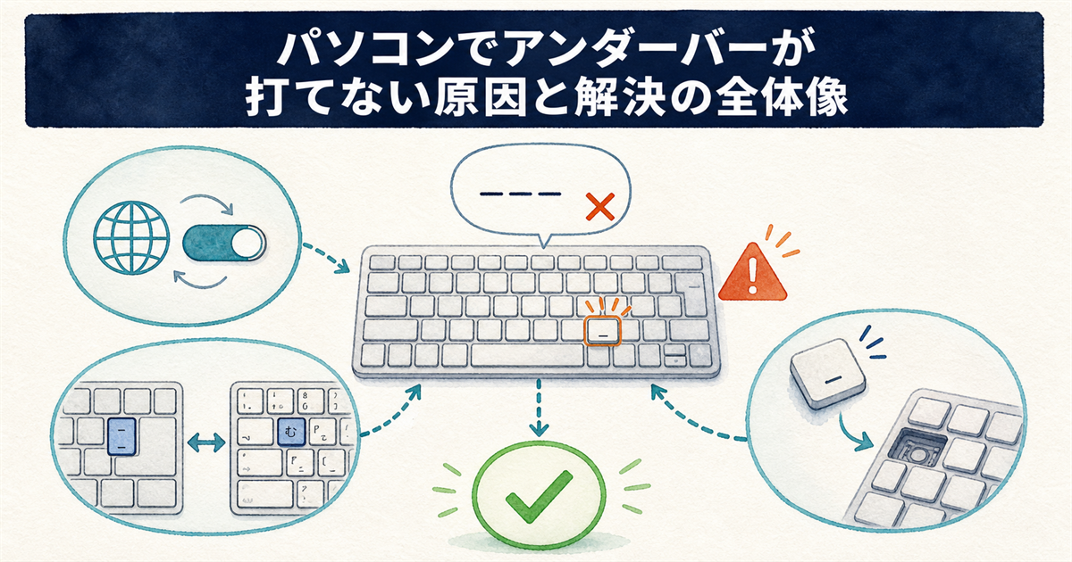 パソコンでアンダーバーが打てない原因と解決の全体像