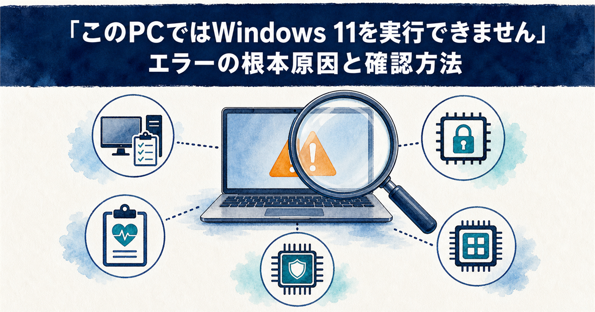 「このPCではWindows 11を実行できません」エラーの根本原因と確認方法