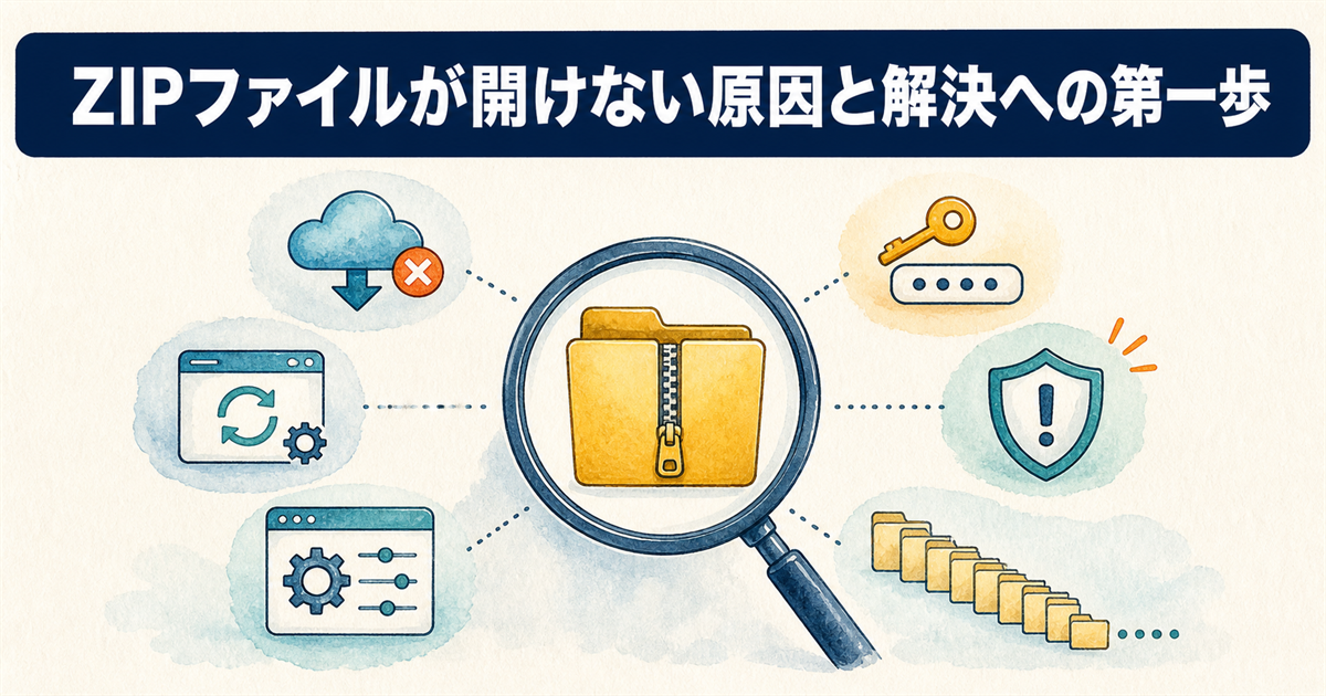 ZIPファイルが開けない原因と解決への第一歩