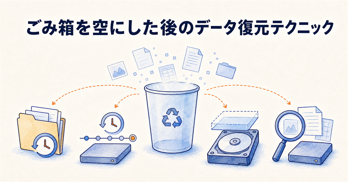 ごみ箱を空にした後のデータ復元テクニック