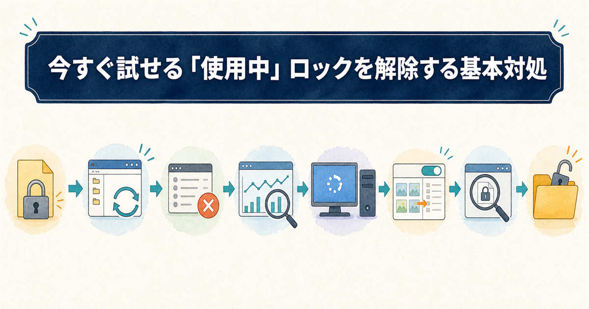 今すぐ試せる「使用中」ロックを解除する基本対処