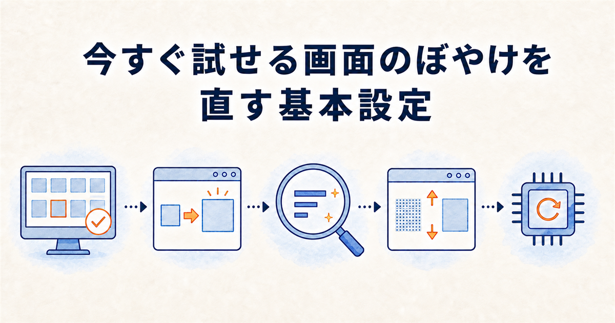 今すぐ試せる画面のぼやけを直す基本設定