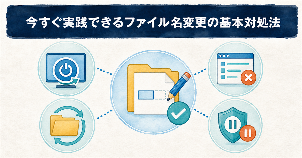 今すぐ実践できるファイル名変更の基本対処法