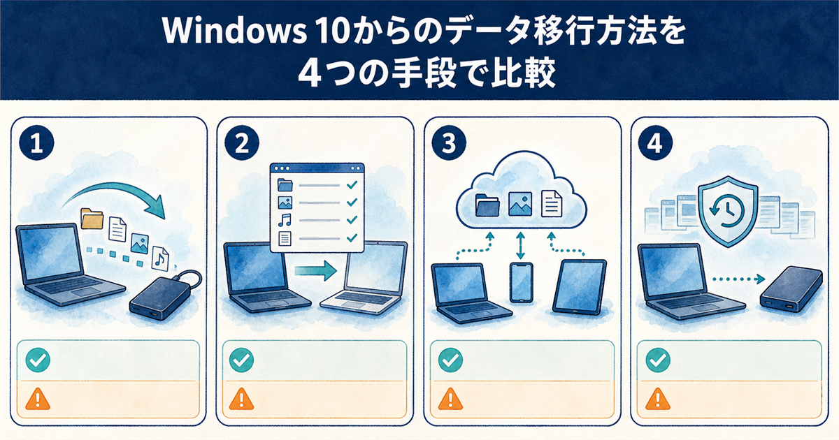 Windows 10からのデータ移行方法を4つの手段で比較