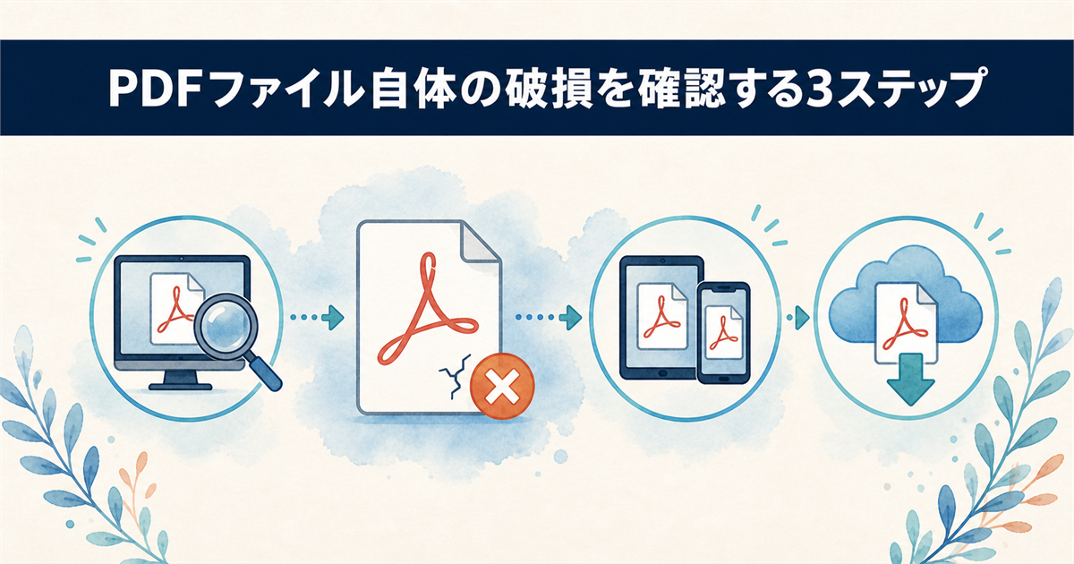 PDFファイル自体の破損を確認する3ステップ
