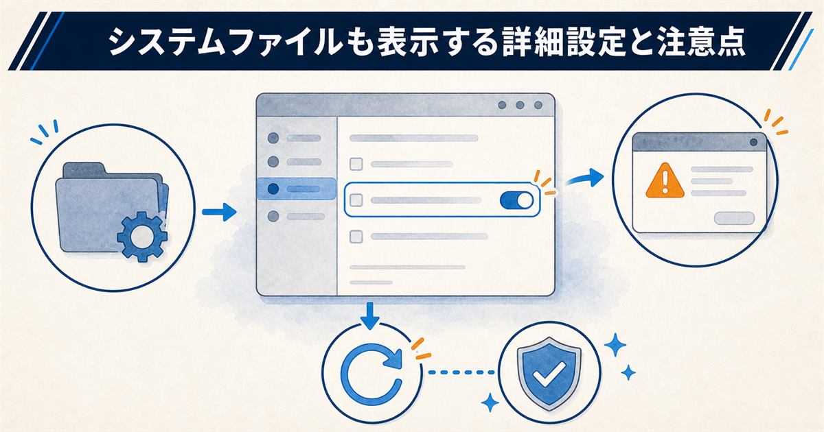 システムファイルも表示する詳細設定と注意点