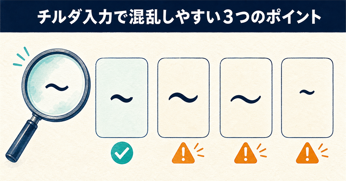 チルダ入力で混乱しやすい3つのポイント