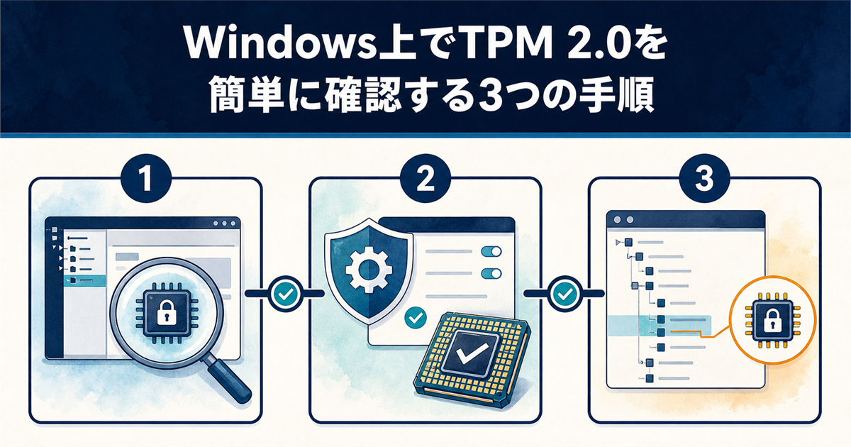 Windows上でTPM 2.0を簡単に確認する3つの手順