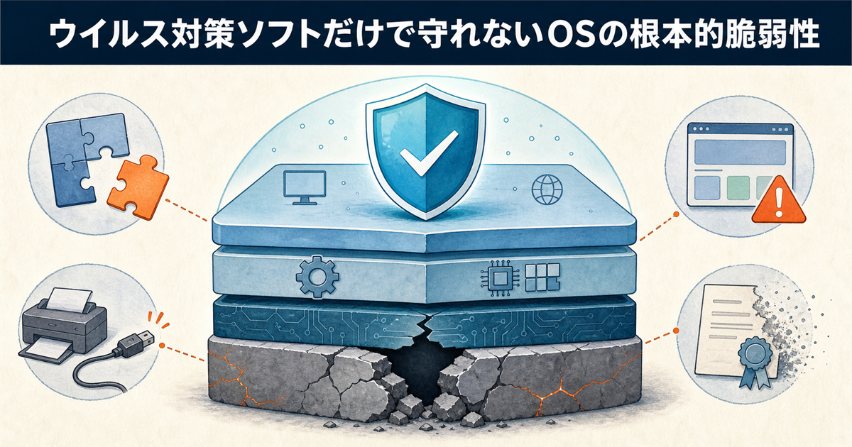 ウイルス対策ソフトだけで守れないOSの根本的脆弱性