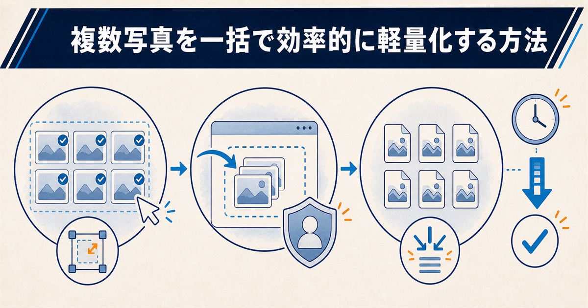 複数写真を一括で効率的に軽量化する方法