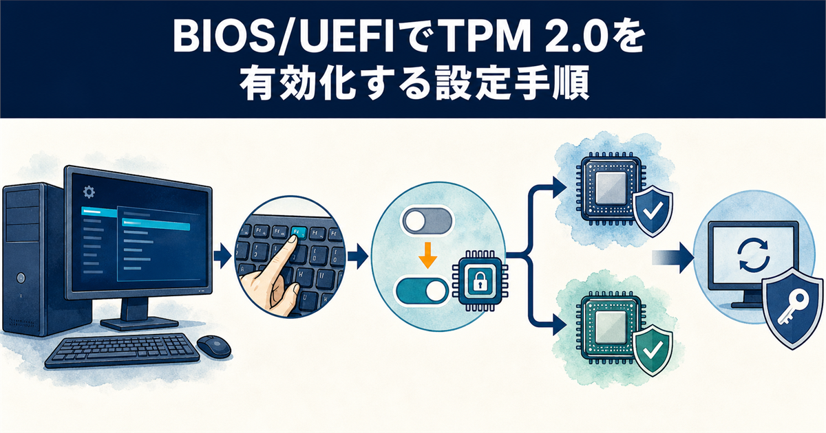 BIOS/UEFIでTPM 2.0を有効化する設定手順