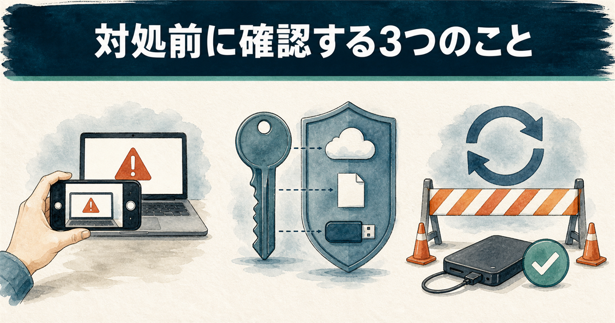 対処前に確認する3つのこと