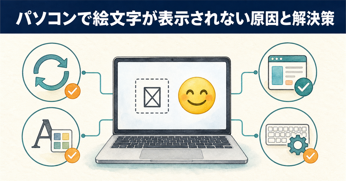 パソコンで絵文字が表示されない原因と解決策