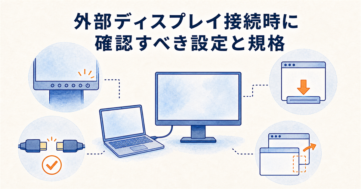 外部ディスプレイ接続時に確認すべき設定と規格