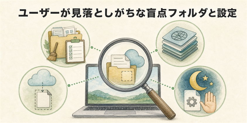 ユーザーが見落としがちな盲点フォルダと設定
