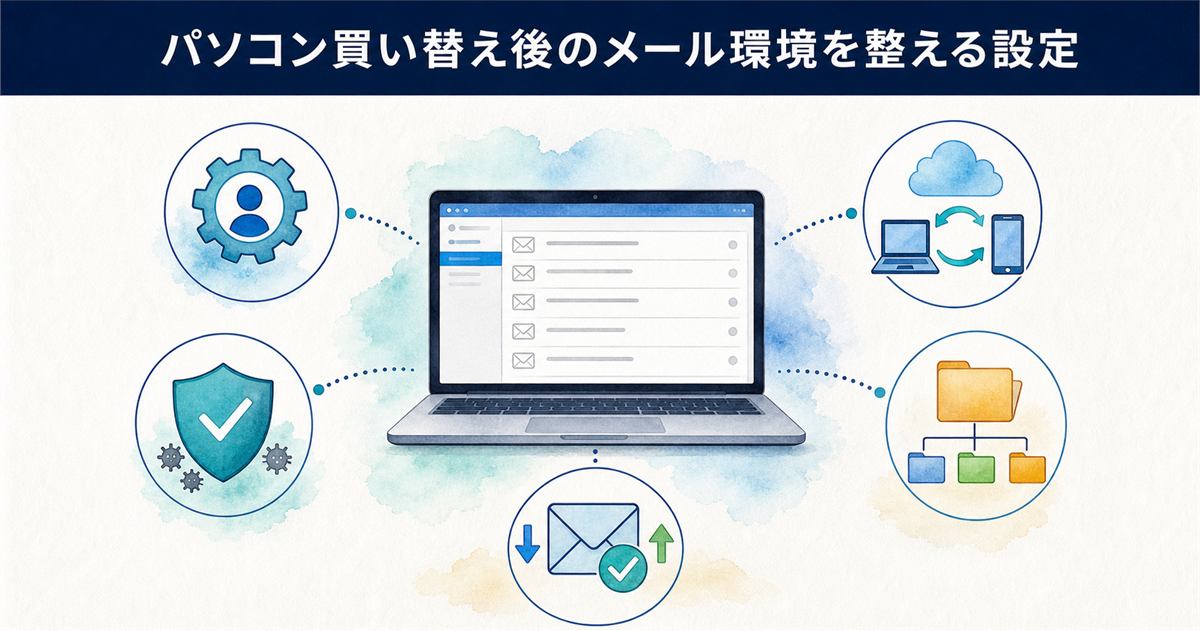 パソコン買い替え後のメール環境を整える設定
