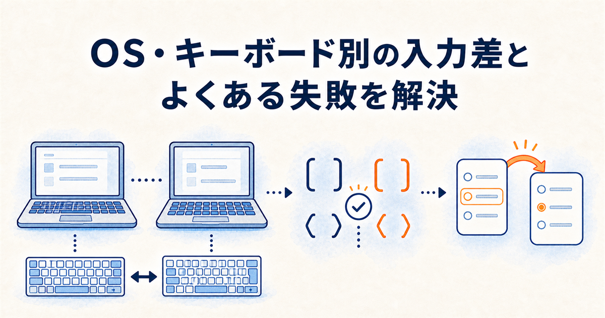 OS・キーボード別の入力差とよくある失敗を解決