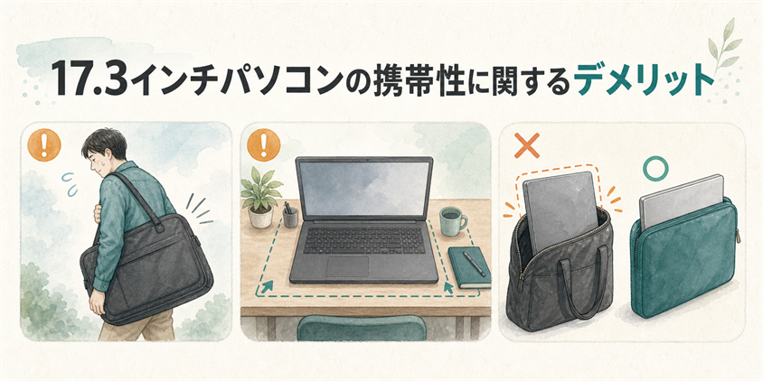 17.3インチパソコンの携帯性に関するデメリット