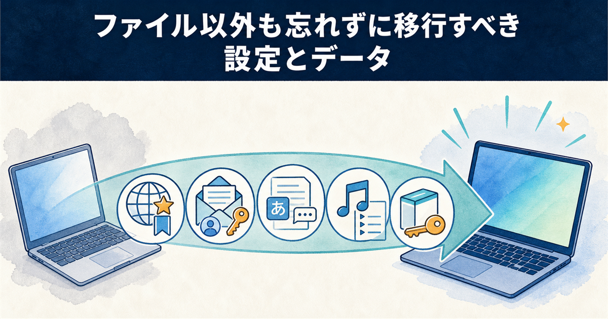 ファイル以外も忘れずに移行すべき設定とデータ