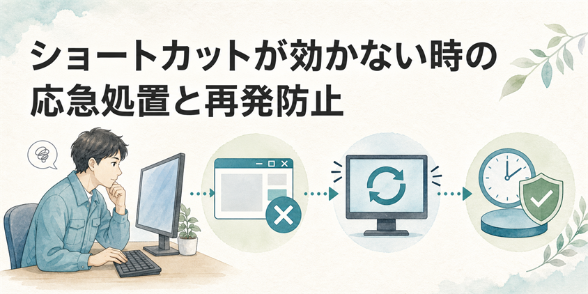 ショートカットが効かない時の応急処置と再発防止