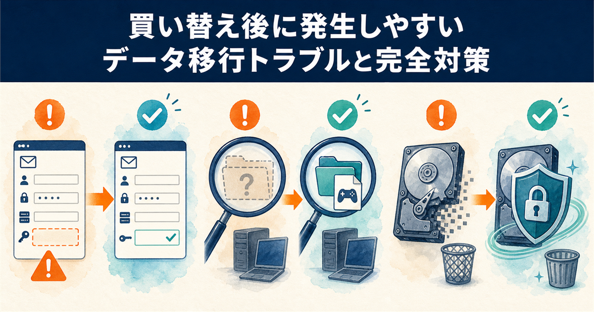 買い替え後に発生しやすいデータ移行トラブルと完全対策
