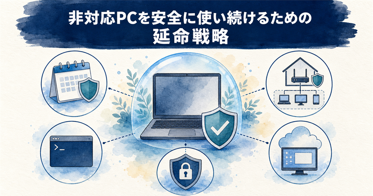 非対応PCを安全に使い続けるための延命戦略