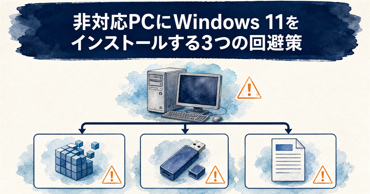 非対応PCにWindows 11をインストールする3つの回避策