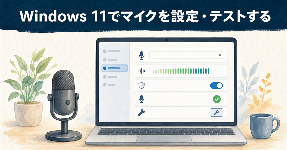 Windows 11でマイクを設定・テストする