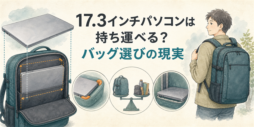 17.3インチパソコンは持ち運べる？バッグ選びの現実