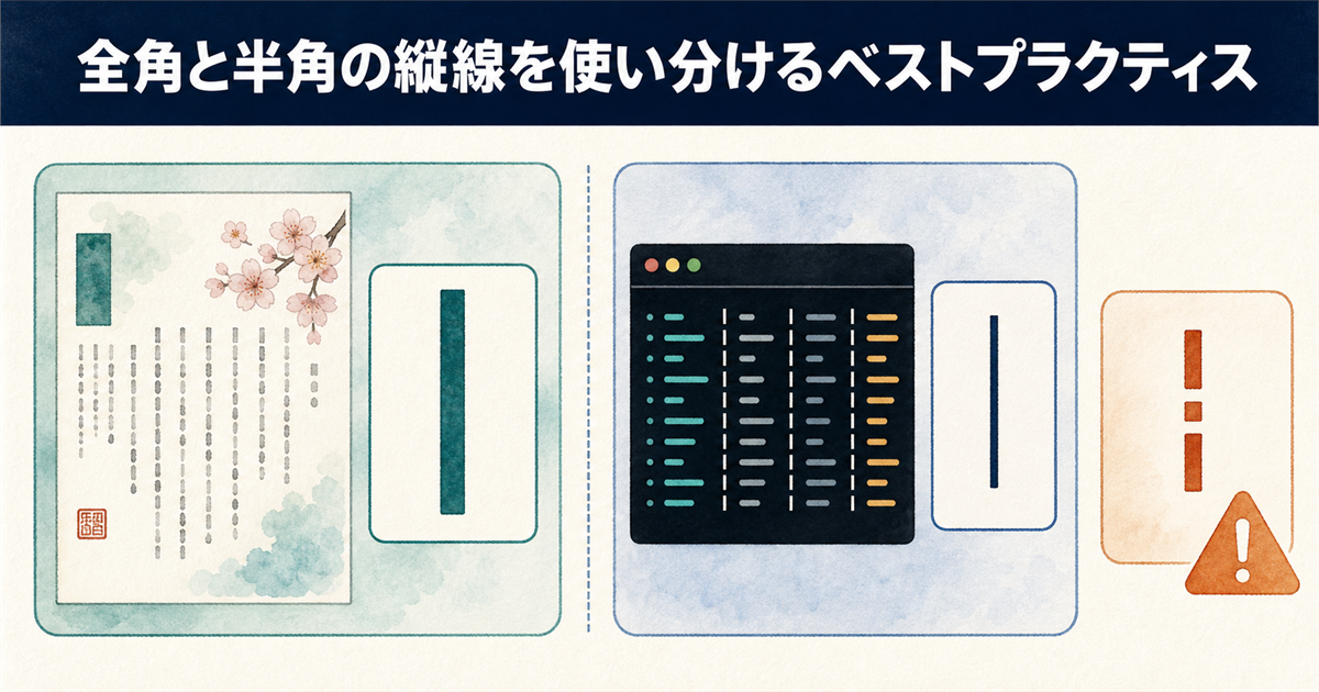 全角と半角の縦線を使い分けるベストプラクティス