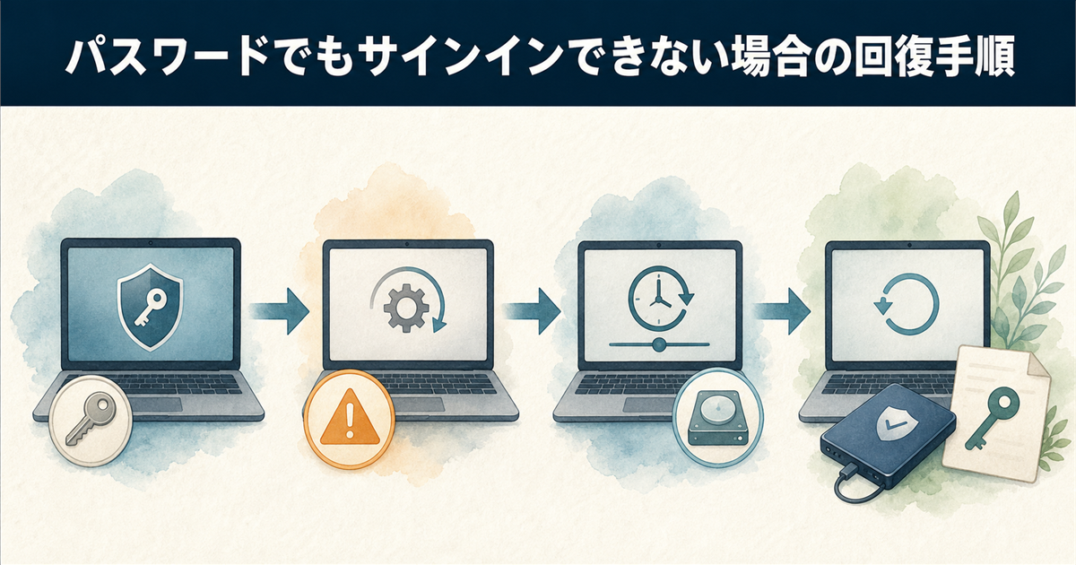 パスワードでもサインインできない場合の回復手順