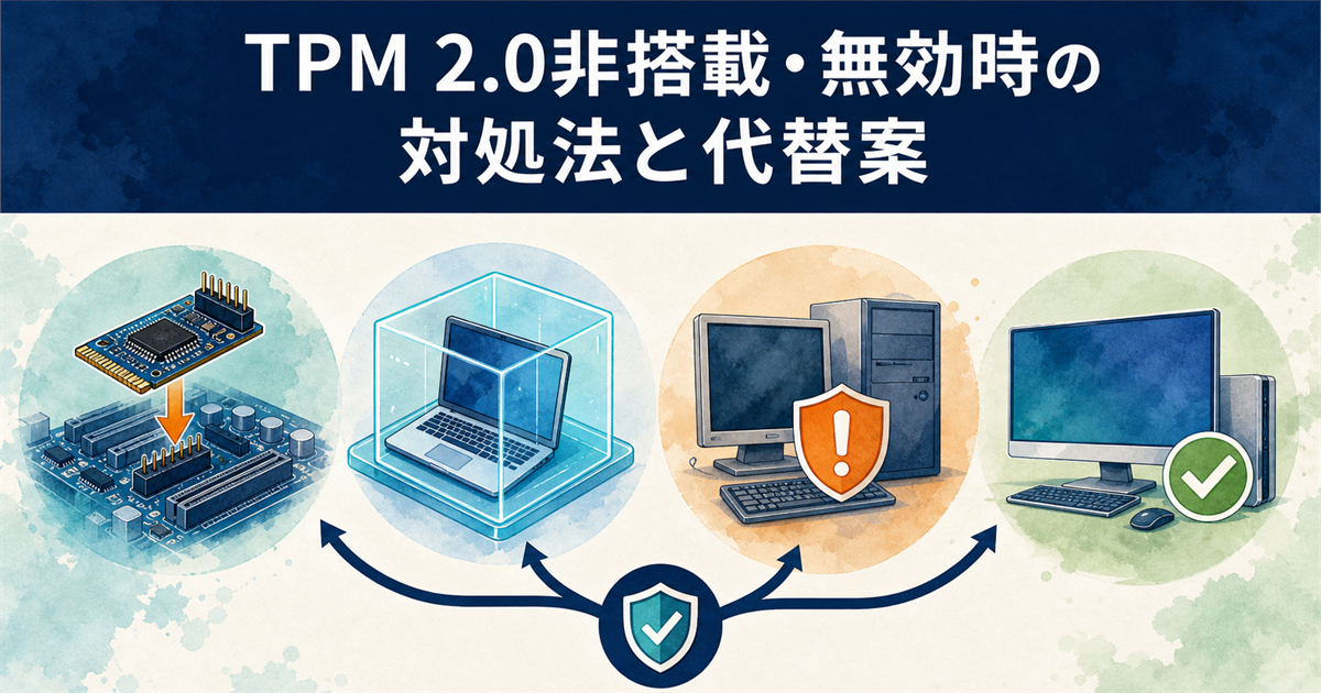 TPM 2.0非搭載・無効時の対処法と代替案