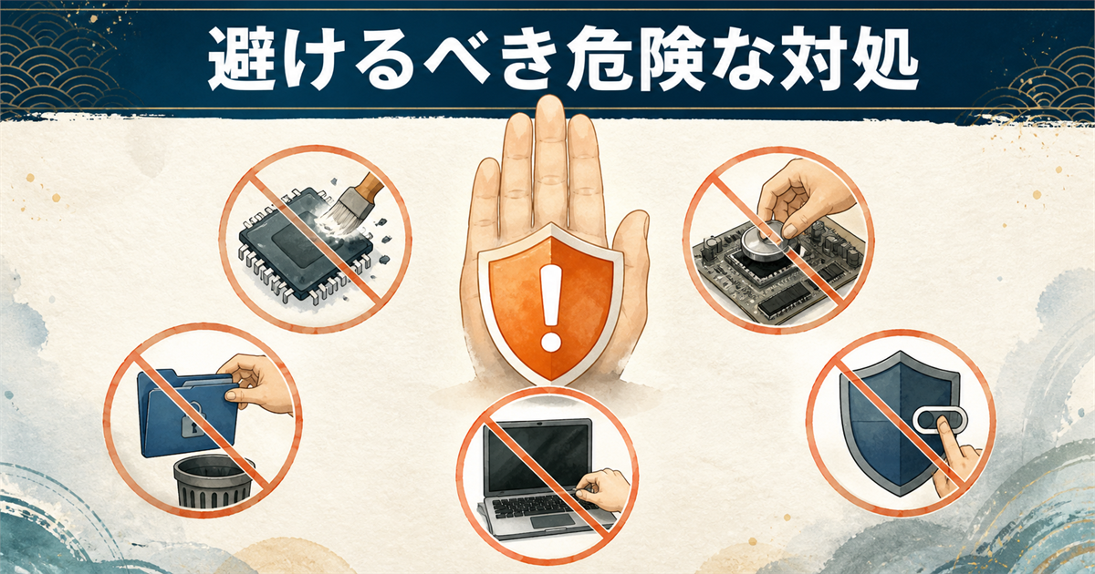 避けるべき危険な対処