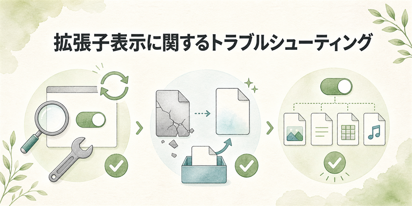 拡張子表示に関するトラブルシューティング
