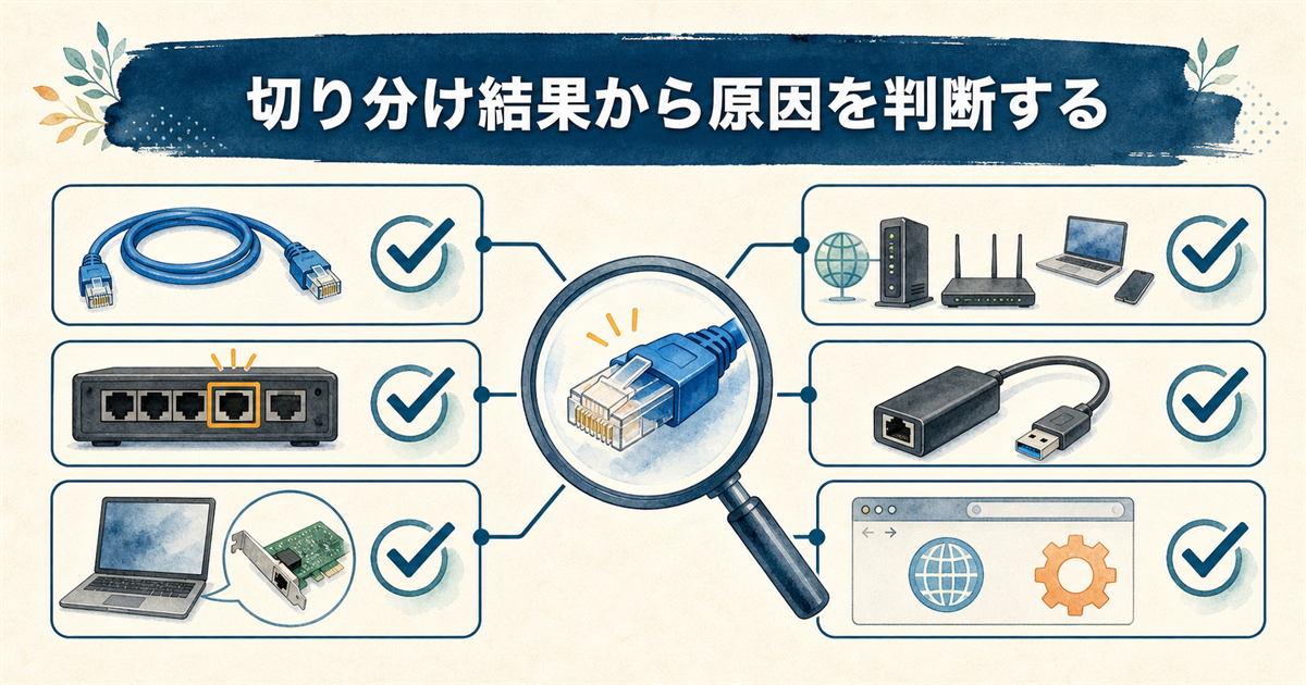 切り分け結果から原因を判断する