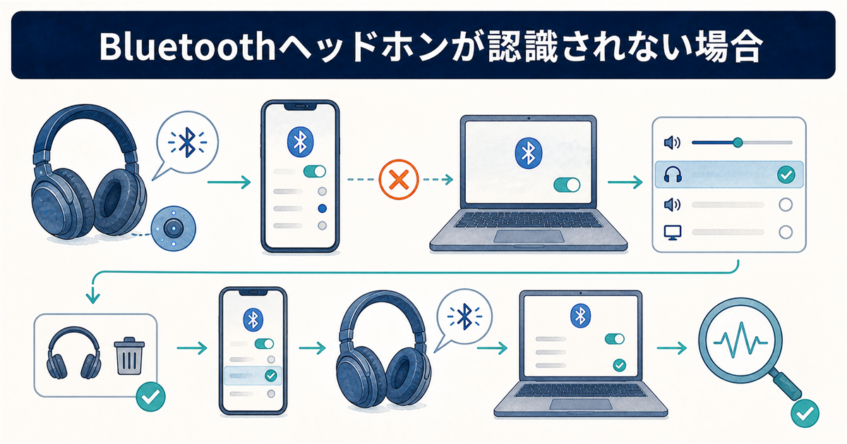 Bluetoothヘッドホンが認識されない場合