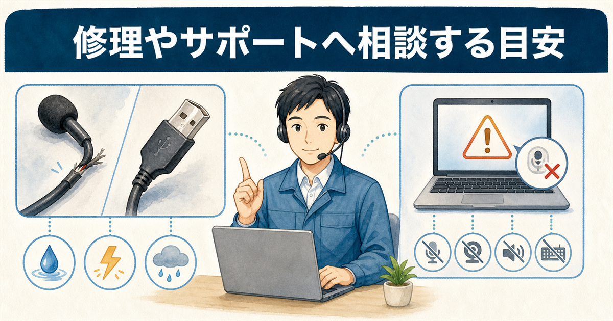 修理やサポートへ相談する目安