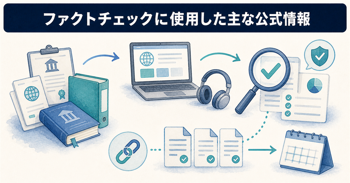 ファクトチェックに使用した主な公式情報