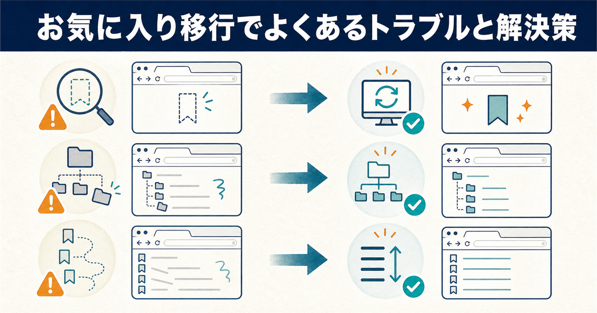 お気に入り移行でよくあるトラブルと解決策