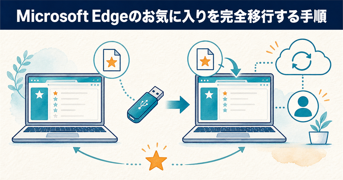 Microsoft Edgeのお気に入りを完全移行する手順