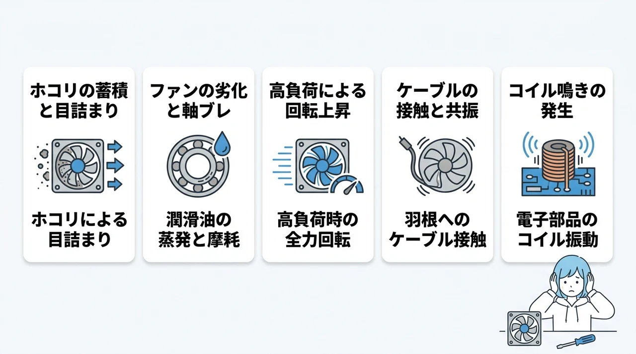 パソコンの「ジー」というファン音がうるさい主な原因