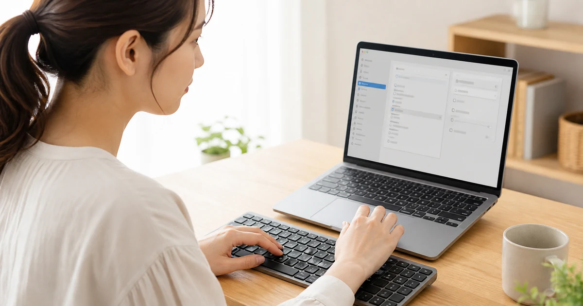Macでキーボードショートカットの設定を確認する様子